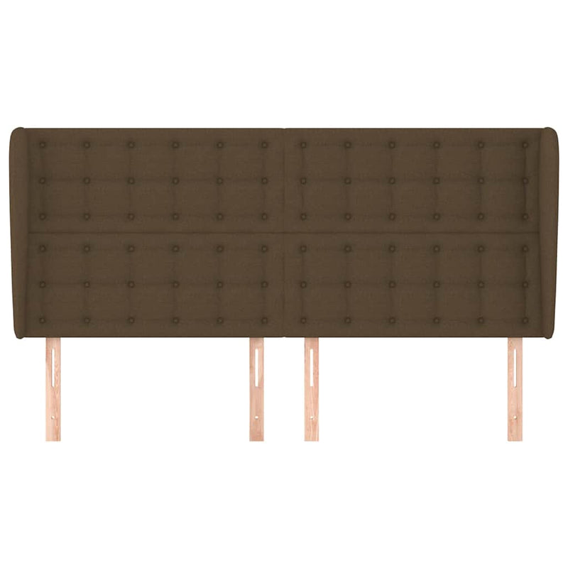 Tăblie de pat cu aripioare maro închis 183x23x118/128 cm textil