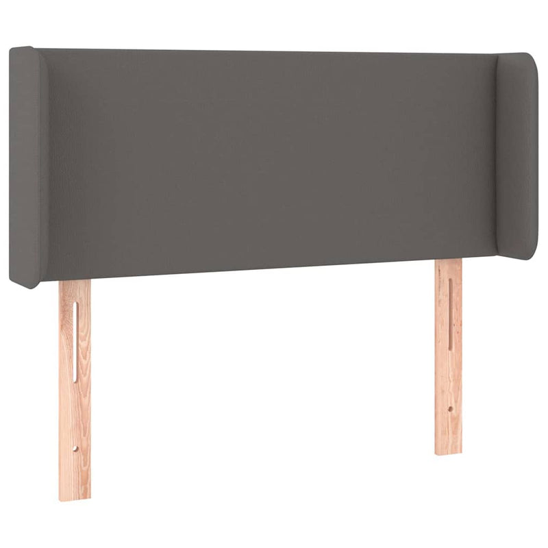Tăblie de pat cu aripioare gri 83x16x78/88 cm piele ecologică