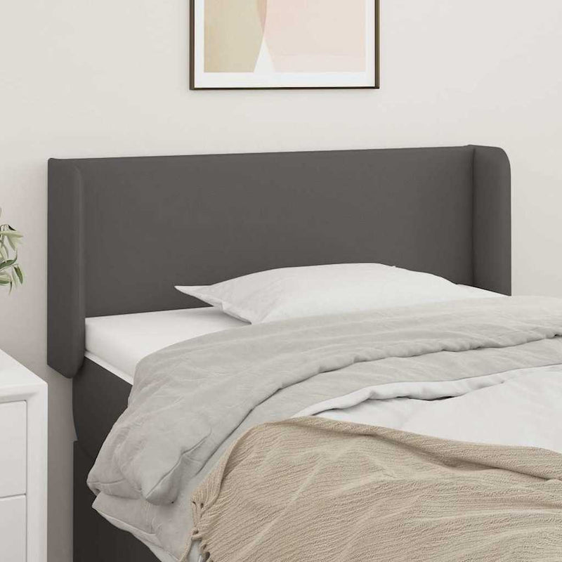 Tăblie de pat cu aripioare gri 83x16x78/88 cm piele ecologică