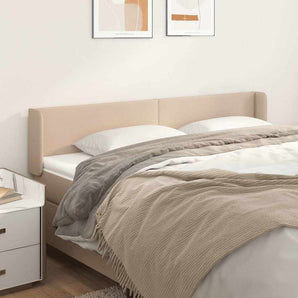 Tăblie pat cu aripioare cappuccino 183x16x78/88 cm piele eco