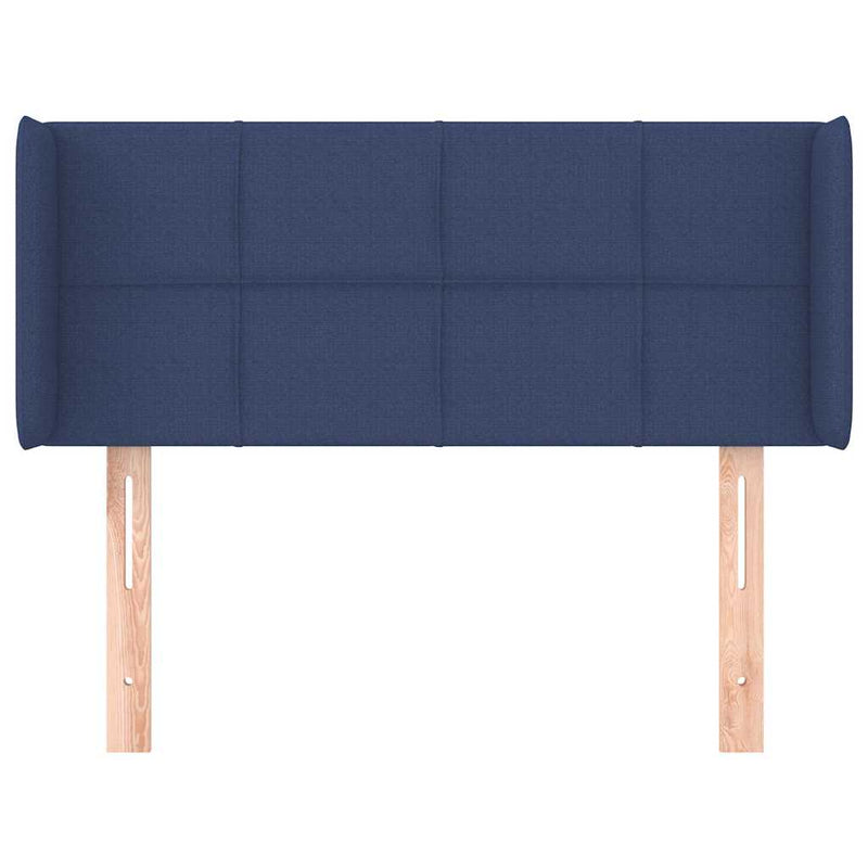 Tăblie de pat cu aripioare albastru 83x16x78/88 cm textil