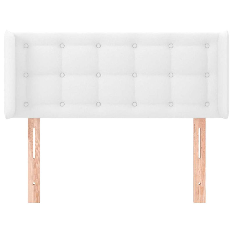 Tăblie de pat cu aripioare alb 83x16x78/88 cm piele ecologică