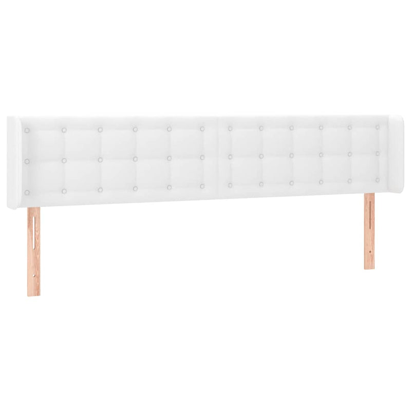 Tăblie de pat cu aripioare alb 183x16x78/88 cm piele ecologică