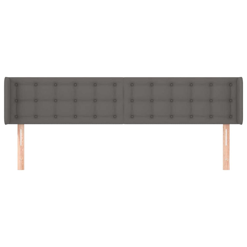 Tăblie de pat cu aripioare gri 203x16x78/88 cm piele ecologică