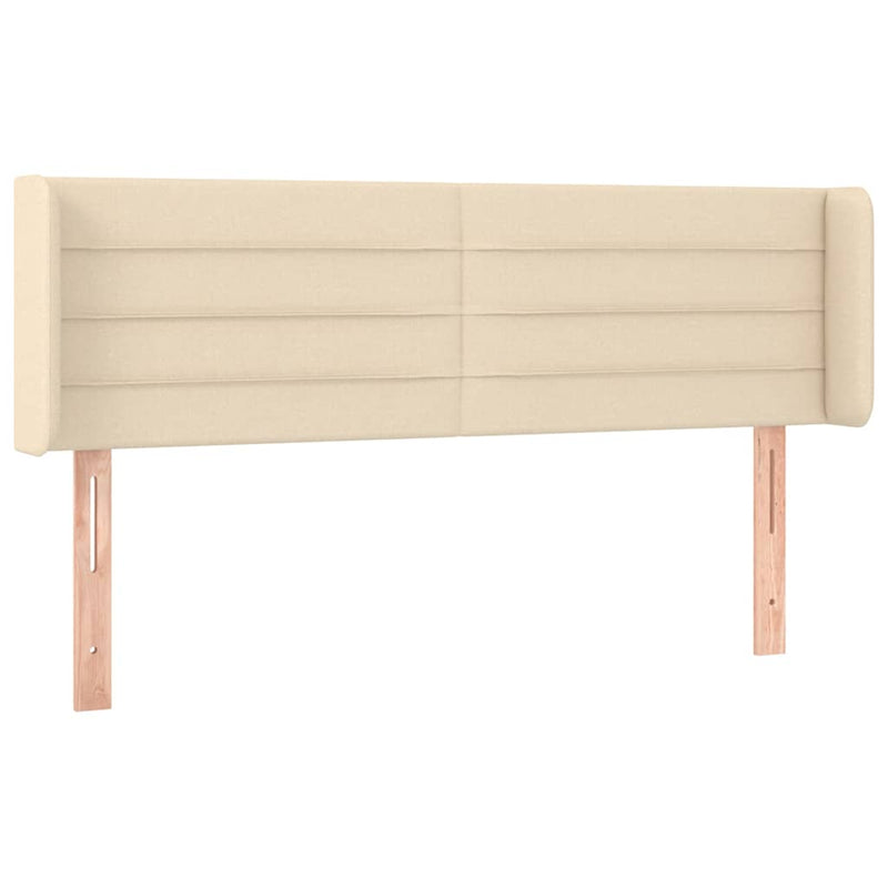 Tăblie de pat cu aripioare crem 147x16x78/88 cm textil