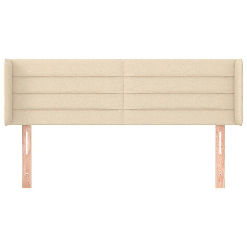 Tăblie de pat cu aripioare crem 147x16x78/88 cm textil
