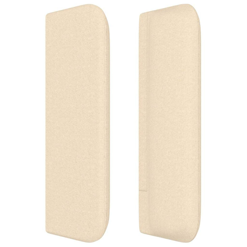 Tăblie de pat cu aripioare crem 147x16x78/88 cm textil