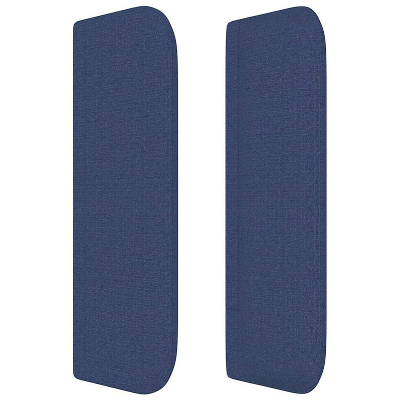 Tăblie de pat cu aripioare albastru 83x16x78/88 cm textil