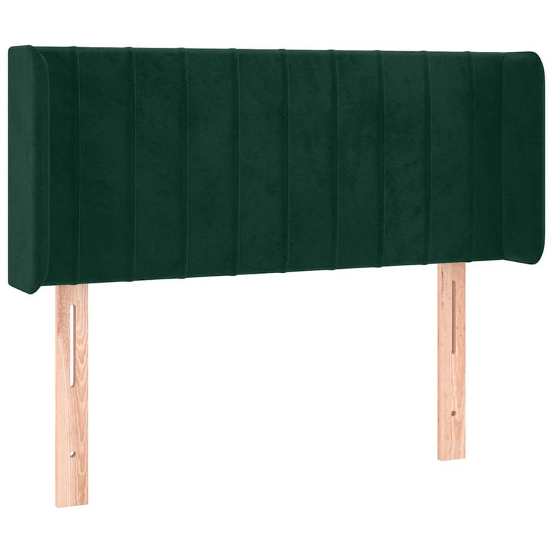 Tăblie pat cu aripioare verde închis 93x16x78/88 cm catifea