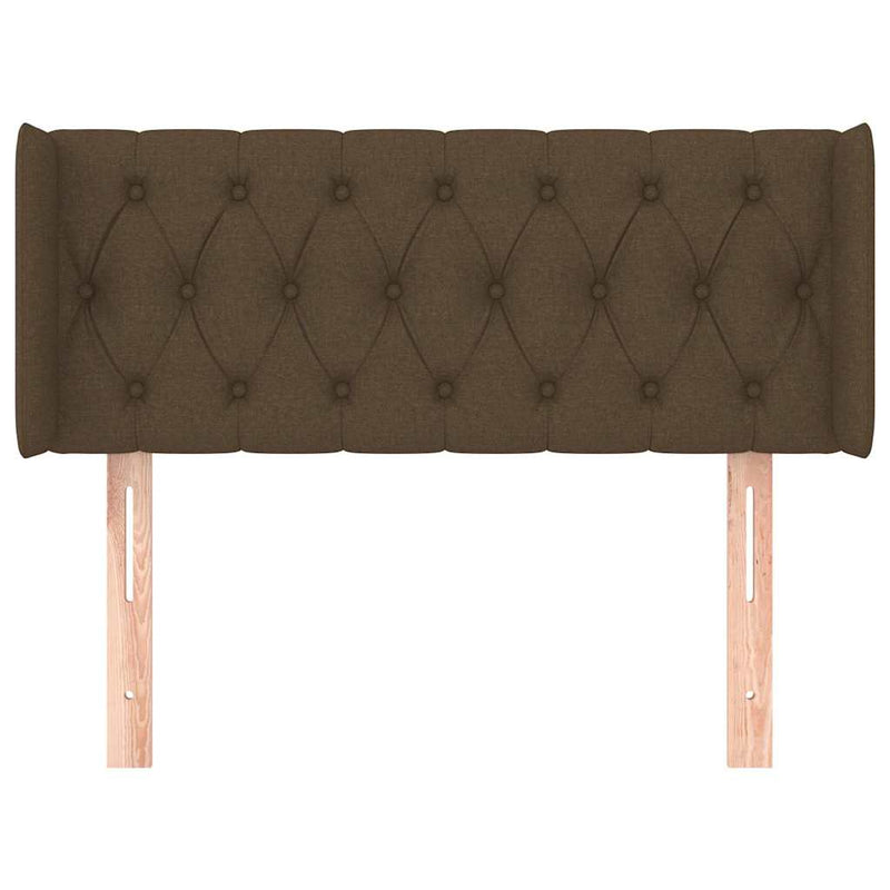 Tăblie de pat cu aripioare maro închis 93x16x78/88 cm textil