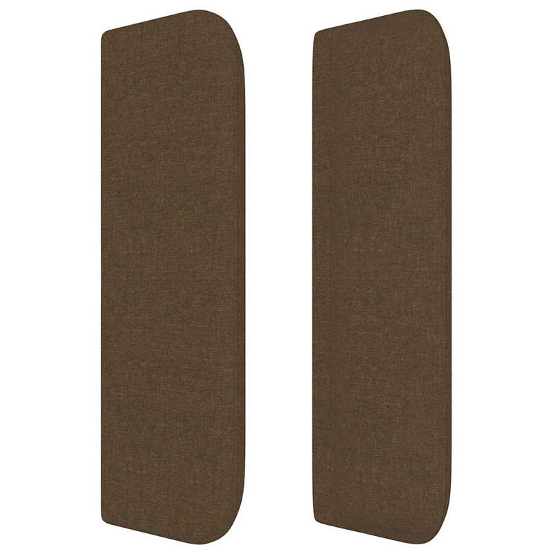 Tăblie de pat cu aripioare maro închis 93x16x78/88 cm textil