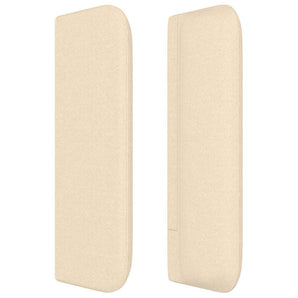 Tăblie de pat cu aripioare, crem, 203x16x78/88 cm textil