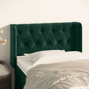 Tăblie pat cu aripioare verde închis 83x16x78/88 cm catifea