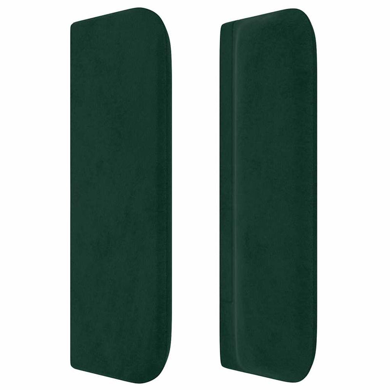 Tăblie de pat cu aripioare verde închis 147x16x78/88 cm catifea