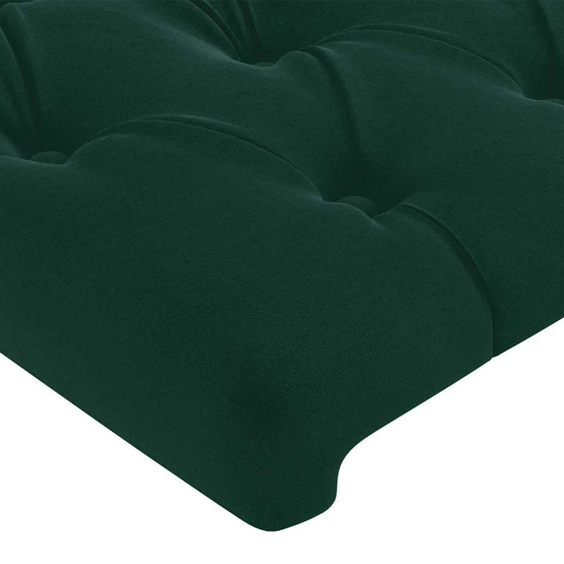 Tăblie de pat cu aripioare verde închis 147x16x78/88 cm catifea