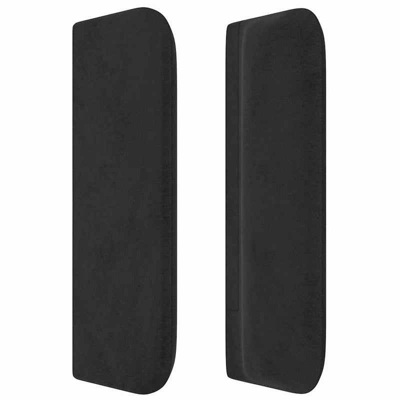 Tăblie de pat cu aripioare negru 183x16x78/88 cm catifea