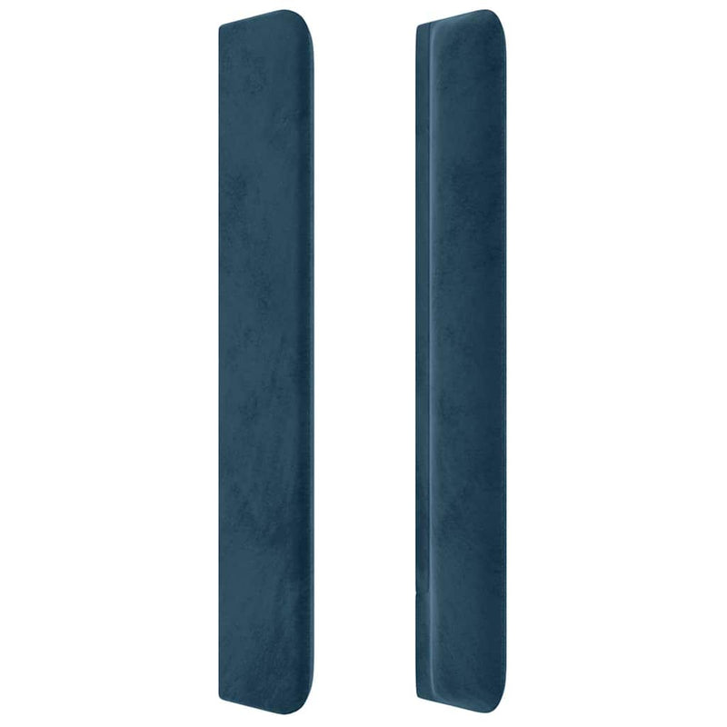 Tăblie pat cu urechi albastru închis 103x16x118/128 cm catifea