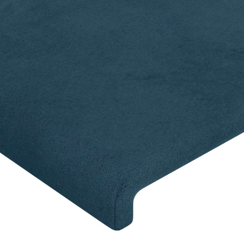Tăblie pat cu urechi albastru închis 103x16x118/128 cm catifea