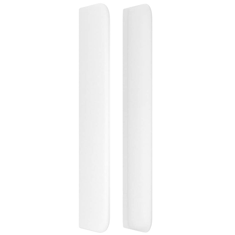 Tăblie de pat cu aripioare, alb, 203x16x118/128 cm, piele eco