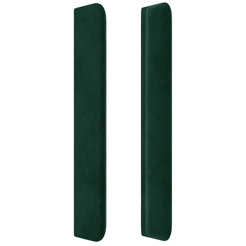 Tăblie pat cu aripioare verde închis 183x16x118/128 cm catifea