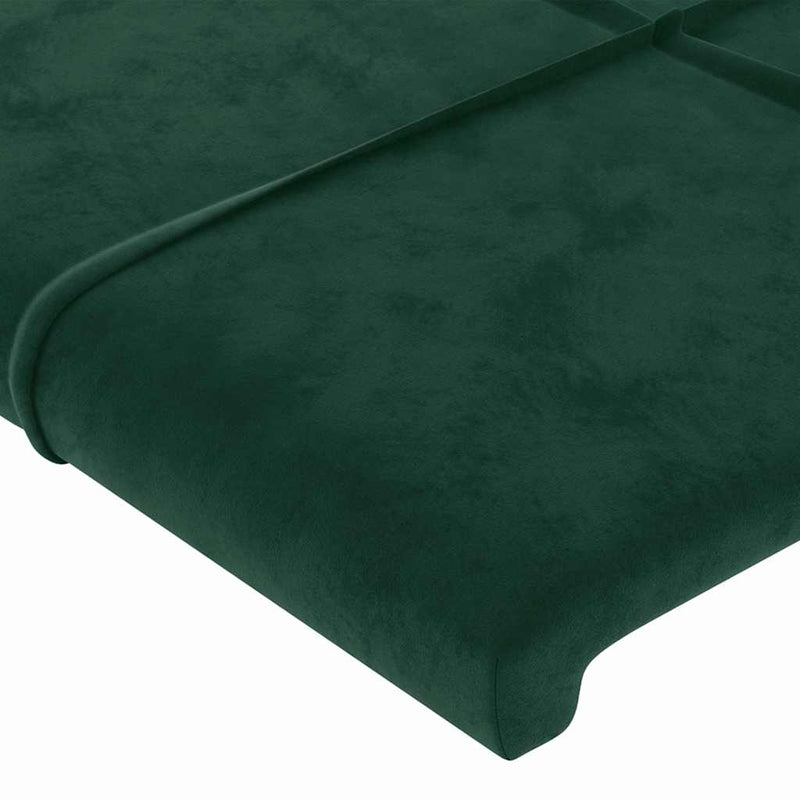 Tăblie pat cu aripioare verde închis 183x16x118/128 cm catifea