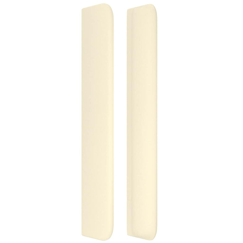 Tăblie de pat cu aripioare, crem, 203x16x118/128 cm, piele eco
