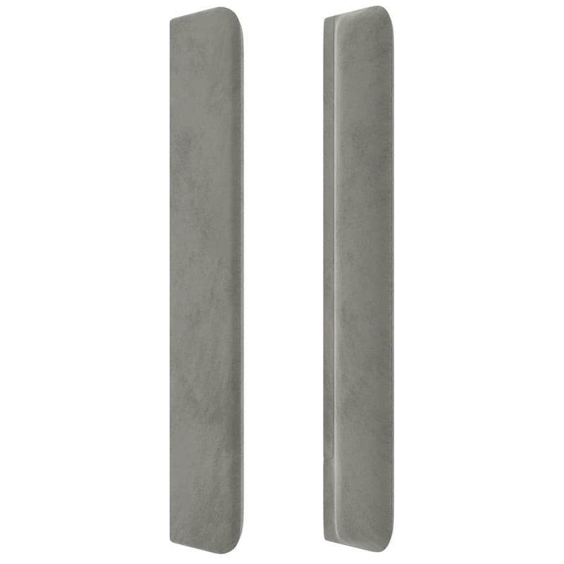 Tăblie de pat cu aripioare gri deschis 183x16x118/128cm catifea