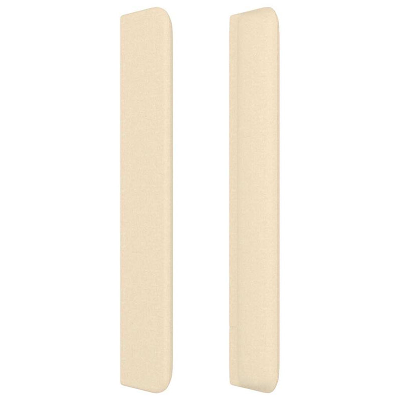 Tăblie de pat cu aripioare, crem, 83x16x118/128 cm, textil