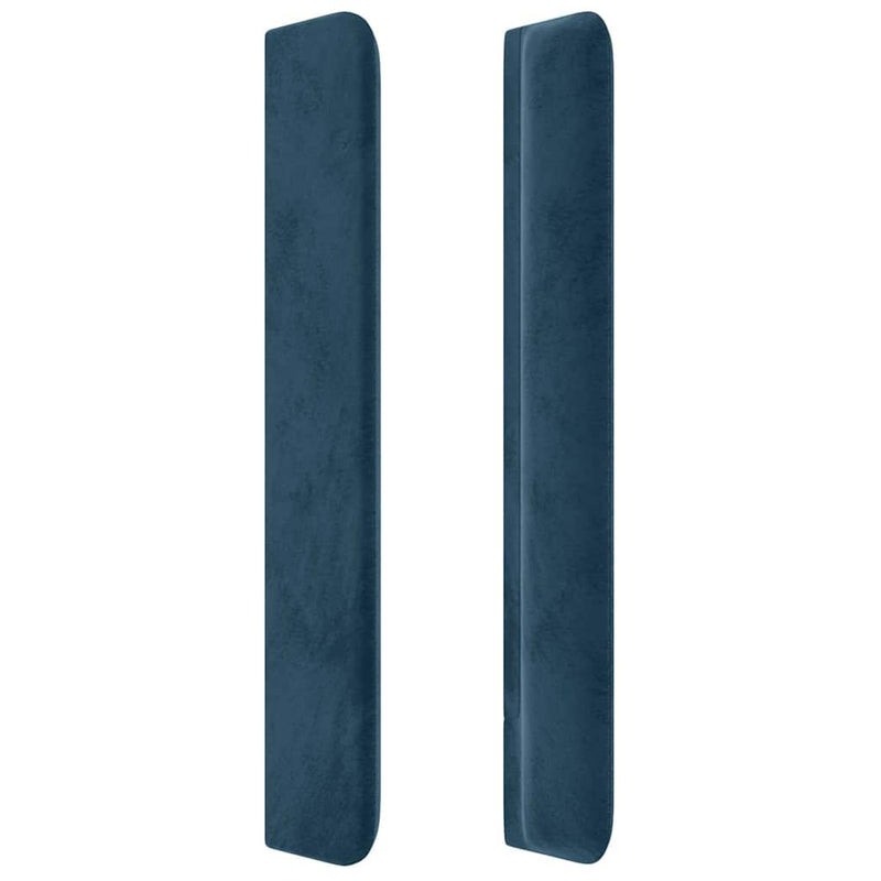 Tăblie pat cu urechi albastru închis 183x16x118/128 cm catifea