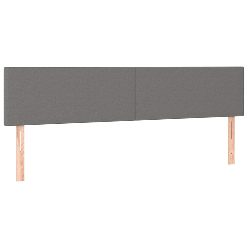 Tăblie de pat cu LED, gri închis, 160x5x78/88 cm, textil