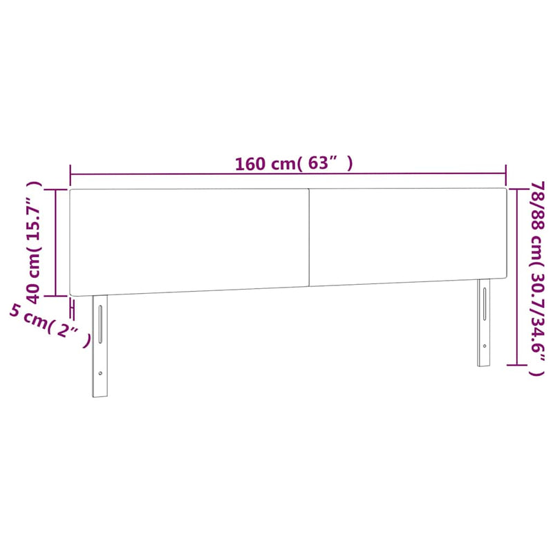 Tăblie de pat cu LED, negru, 160x5x78/88 cm, textil