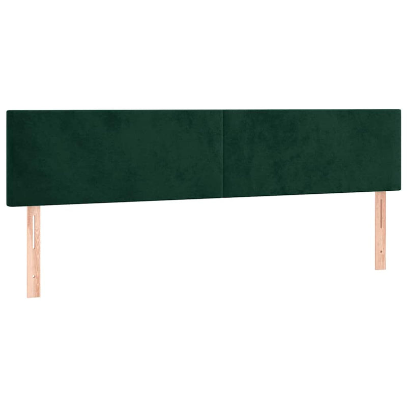 Tăblie de pat cu LED, verde închis, 180x5x78/88 cm, catifea