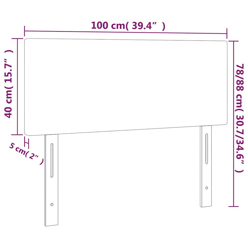 Tăblie de pat cu LED cappuccino 100x5x78/88 cm piele ecologică