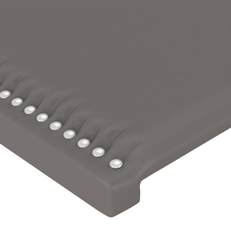 Tăblie de pat cu LED, gri, 80x5x78/88 cm, piele ecologică