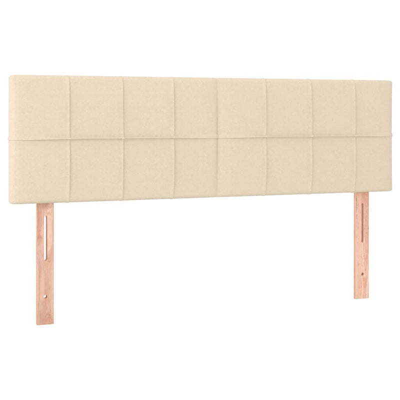 Tăblie de pat cu LED, crem, 144x5x78/88 cm, textil