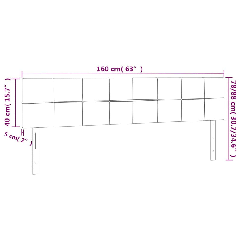Tăblie de pat cu LED, negru, 160x5x78/88 cm, textil