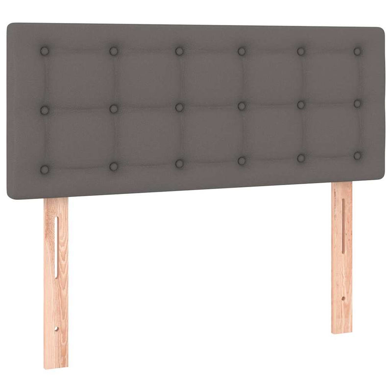 Tăblie de pat cu LED, gri, 80x5x78/88 cm, piele ecologică