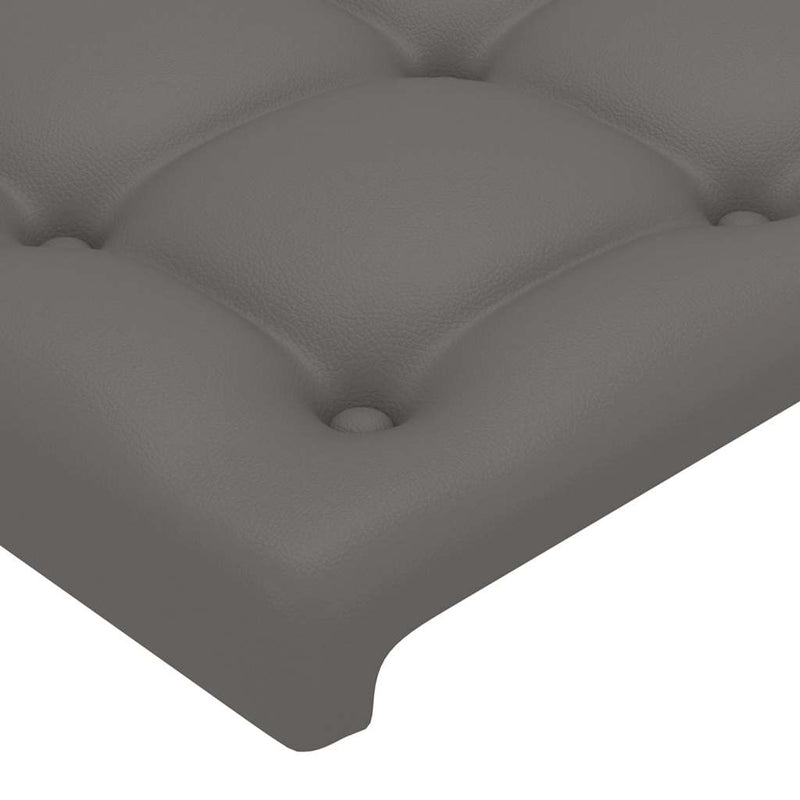Tăblie de pat cu LED, gri, 80x5x78/88 cm, piele ecologică