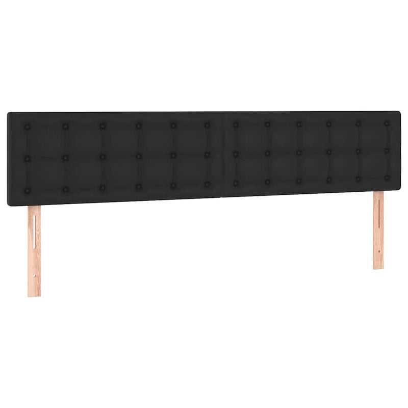 Tăblie de pat cu LED, negru, 200x5x78/88 cm, piele ecologică