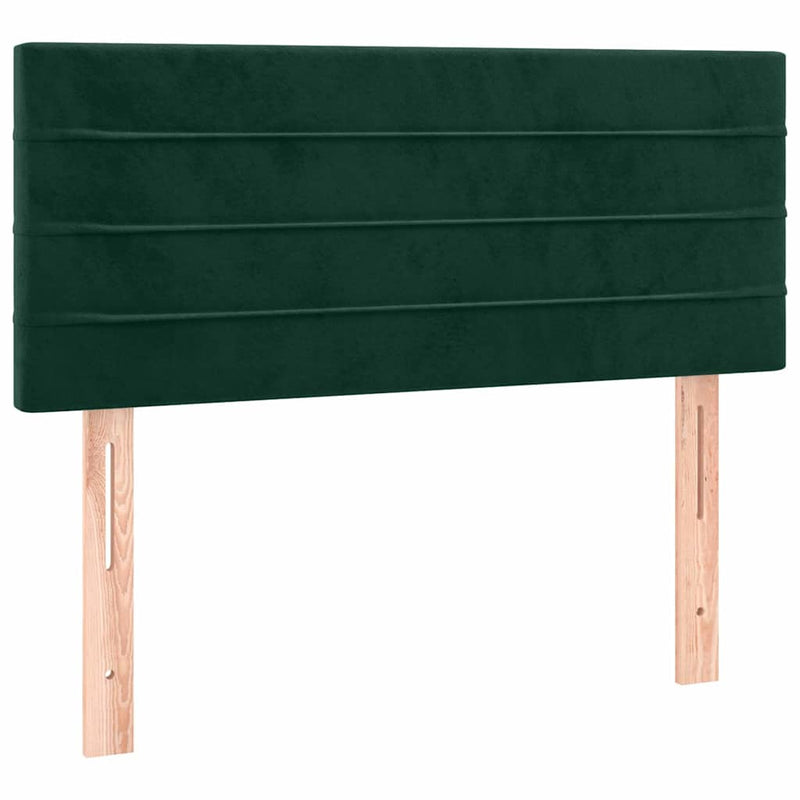 Tăblie de pat cu LED, verde închis, 100x5x78/88 cm, catifea