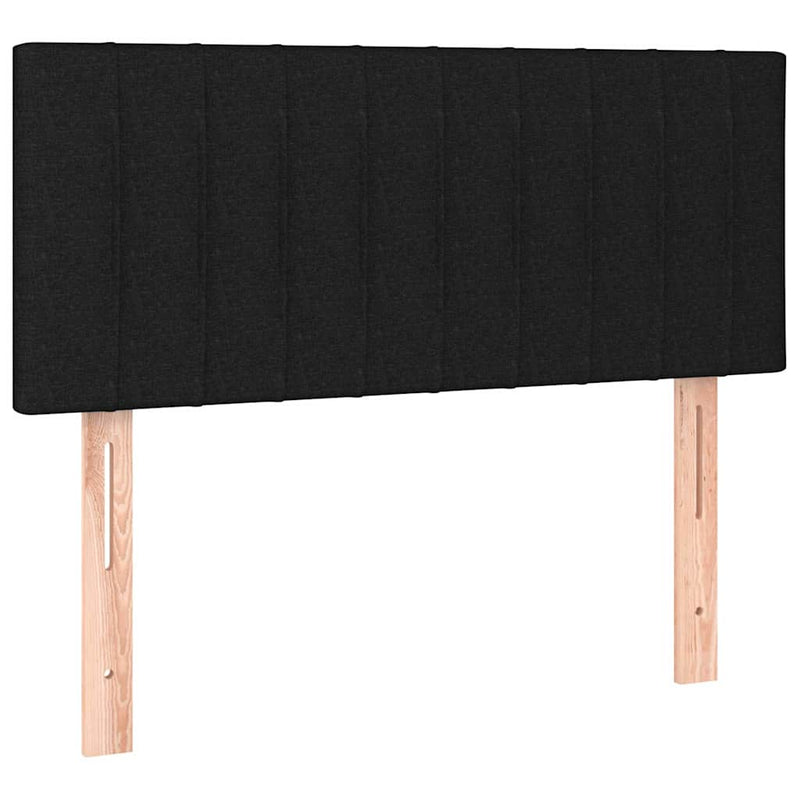 Tăblie de pat cu LED, negru, 90x5x78/88 cm, textil