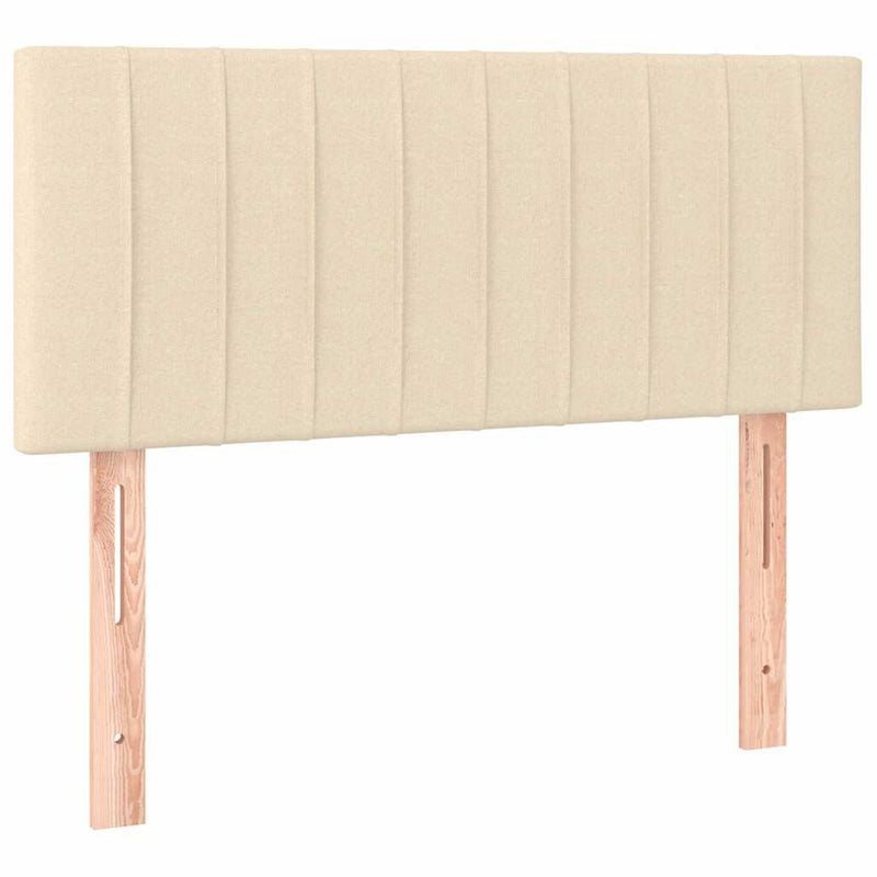 Tăblie de pat cu LED, crem, 100x5x78/88 cm, textil