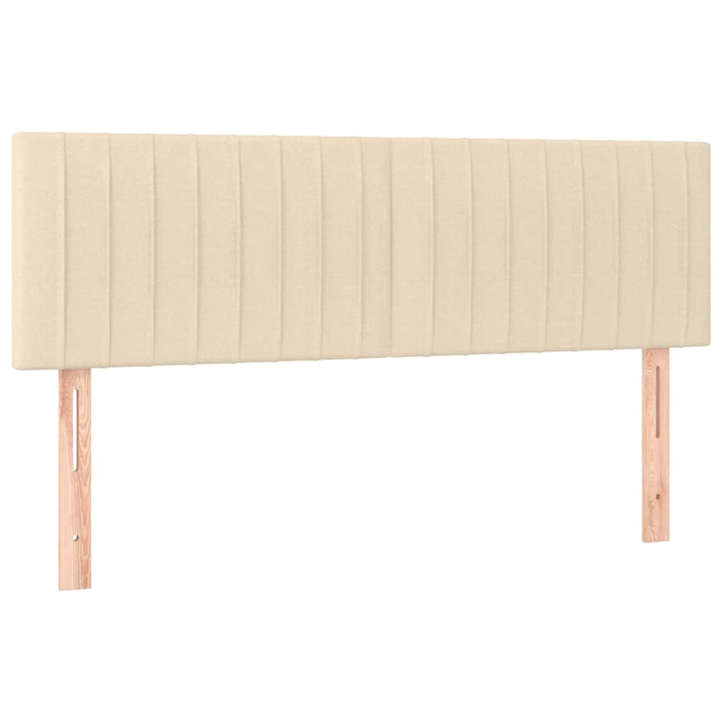 Tăblie de pat cu LED, crem, 144x5x78/88 cm, textil