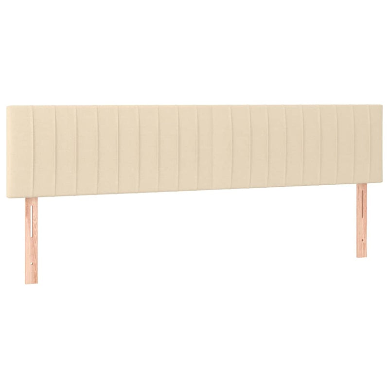 Tăblie de pat cu LED, crem, 180x5x78/88 cm, textil