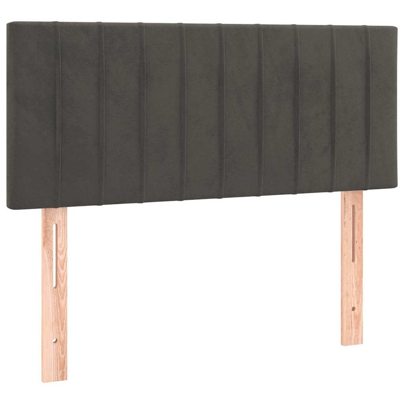Tăblie de pat cu LED, gri închis, 80x5x78/88 cm, catifea