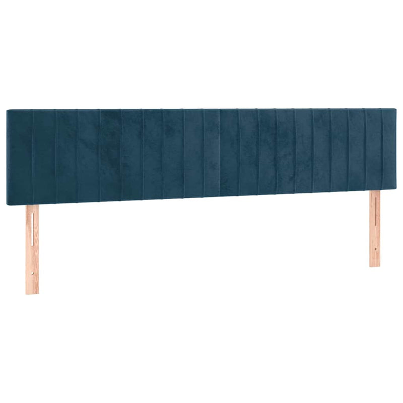 Tăblie de pat cu LED, albastru închis, 180x5x78/88 cm, catifea