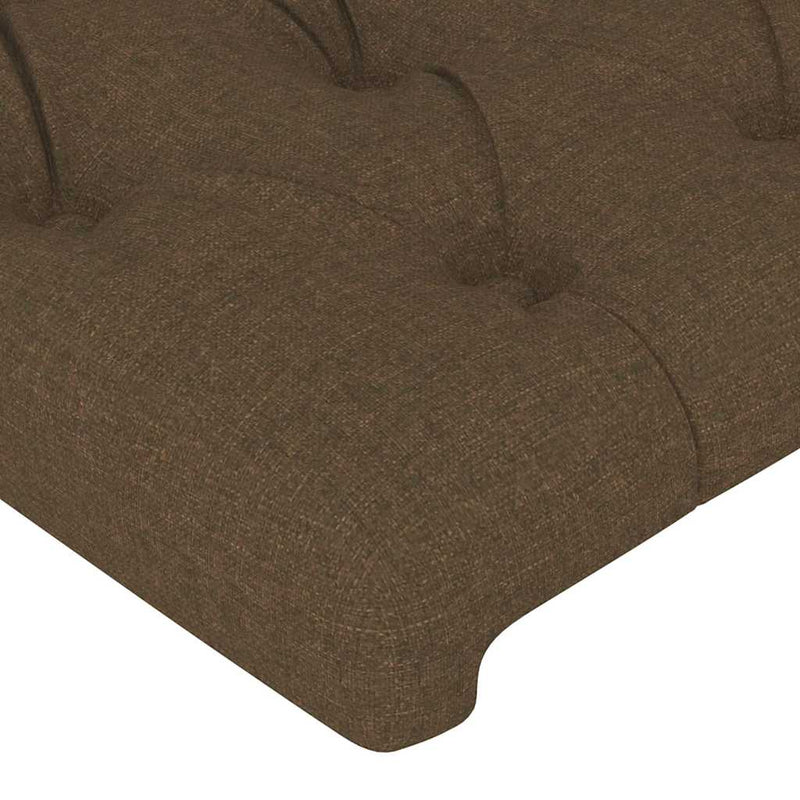 Tăblie de pat cu LED, maro închis, 80x7x78/88 cm, textil