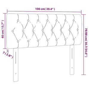 Tăblie de pat cu LED, crem, 100x7x78/88 cm, textil