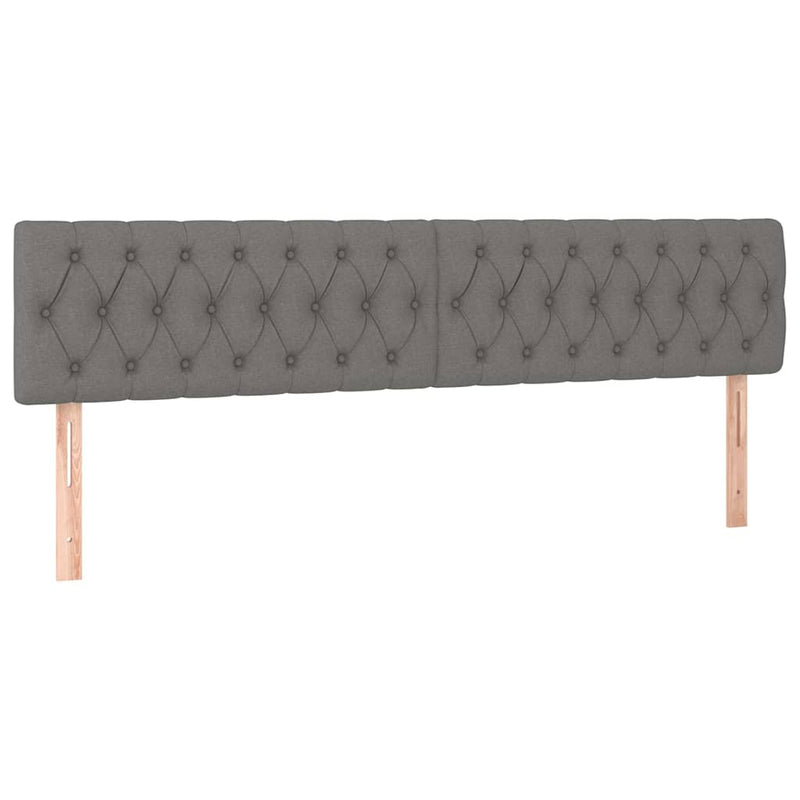 Tăblie de pat cu LED, gri închis, 180x7x78/88 cm, textil