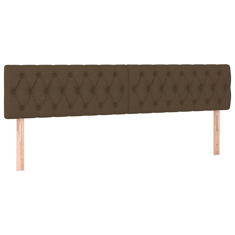 Tăblie de pat cu LED, maro închis, 180x7x78/88 cm, textil